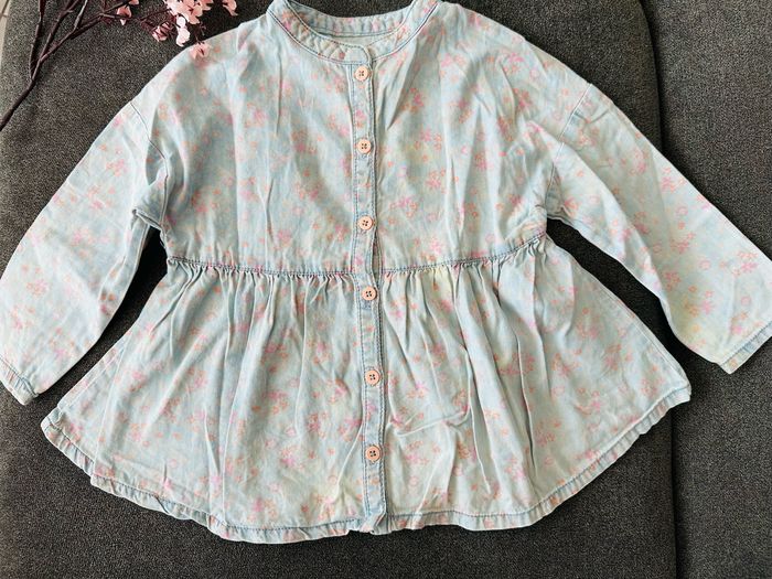 Blouse/chemisier jean Vertbaudet fille 3 ans - photo numéro 2