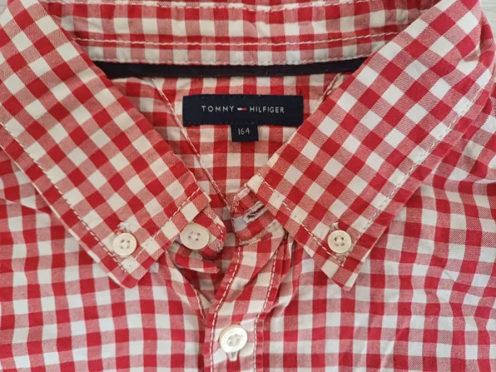 Chemise Tommy Hilfiger garçon 14 ans – carreaux rouge & blanc - photo numéro 4