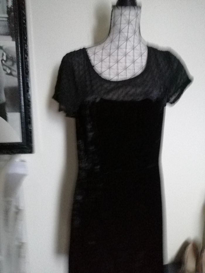 Robe velours et effet dentelle pois - photo numéro 5