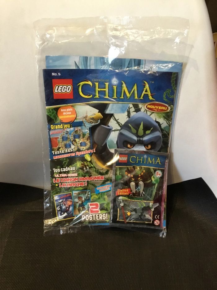 Lego Chima magazine + polybag le canon araignée + la hache édition limitée