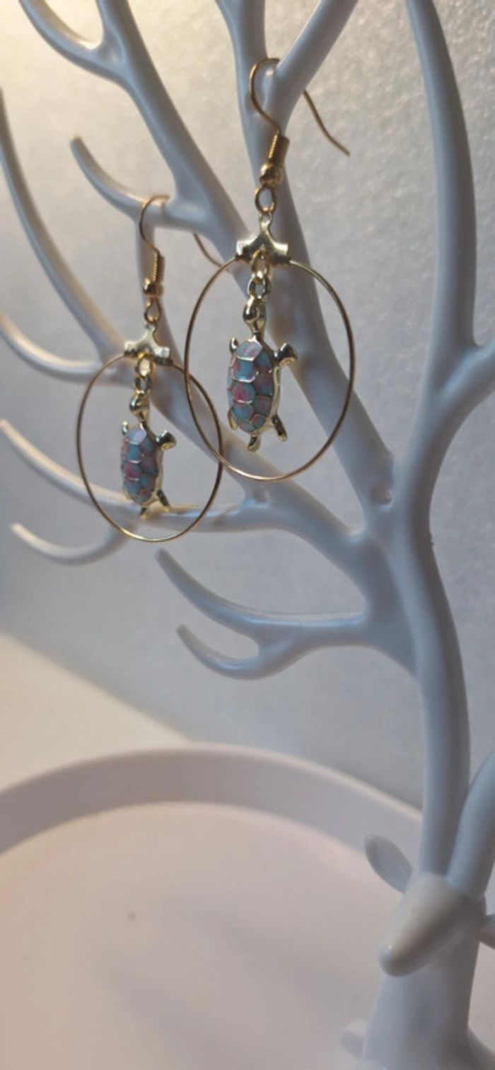 Boucles d’oreilles tortues anneau - photo numéro 4