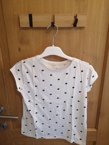 T-shirt en blanc à pois noir Kiabi 12 ans