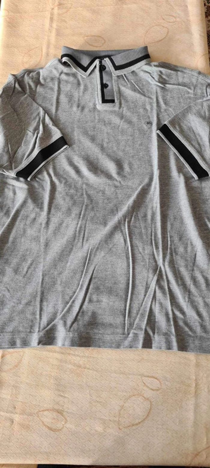 Polo gris memo’s homme taille large neuf