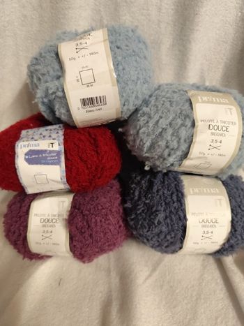Lot 5 pelotes de laine prima