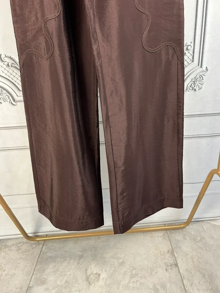 Pantalon large tressé Marron T1 / S neuf - photo numéro 3