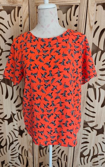 Blouse imprimée oiseaux Camaïeu