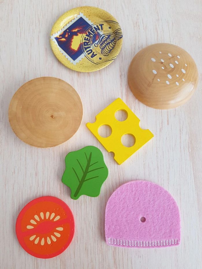 Aliments en tissu et dînette en bois fast-food - photo numéro 7