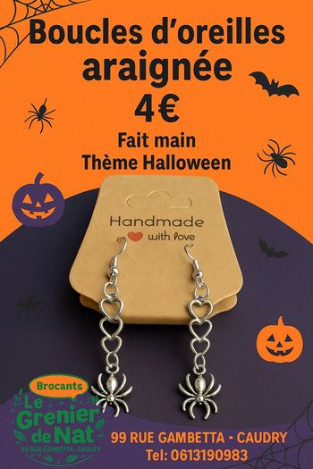 Boucles d'oreilles araignée fantaisie