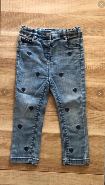 Jean motif cœur réglable à la taille