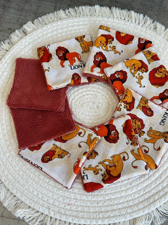 Lingettes bébé lavables  roi lion Disney lot de 8 - photo numéro 3