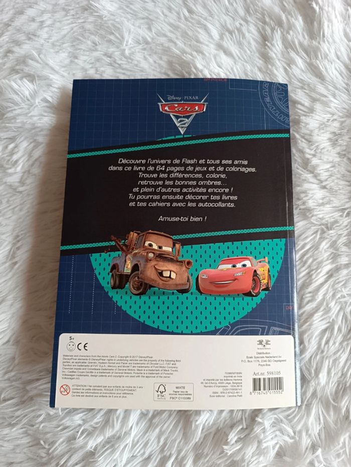 NEUF Mon livre de jeux et de coloriages avec stickers Cars 2 _ Disney X Pixar X Hemma - photo numéro 11