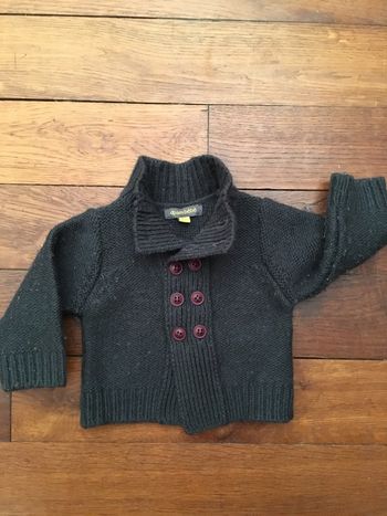 Gilet en laine DPAM bébé 1 mois, style caban