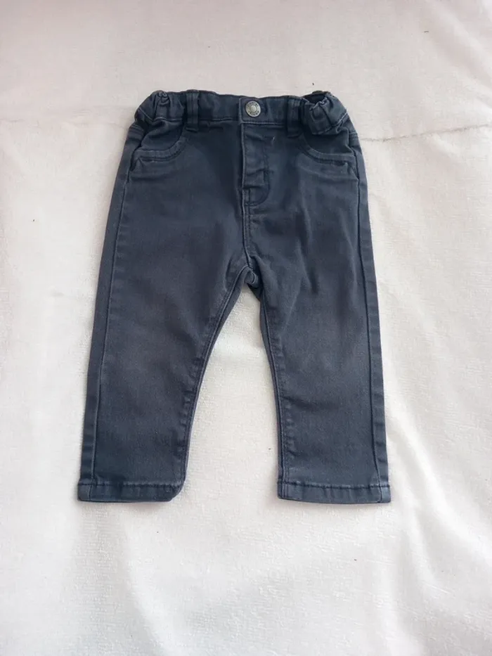 🚼pantalon jeans gris 1an Obaibi
