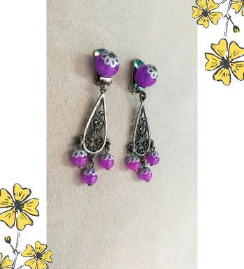 Boucles d’oreilles à clip perlées – Collection Reflets de Lavande