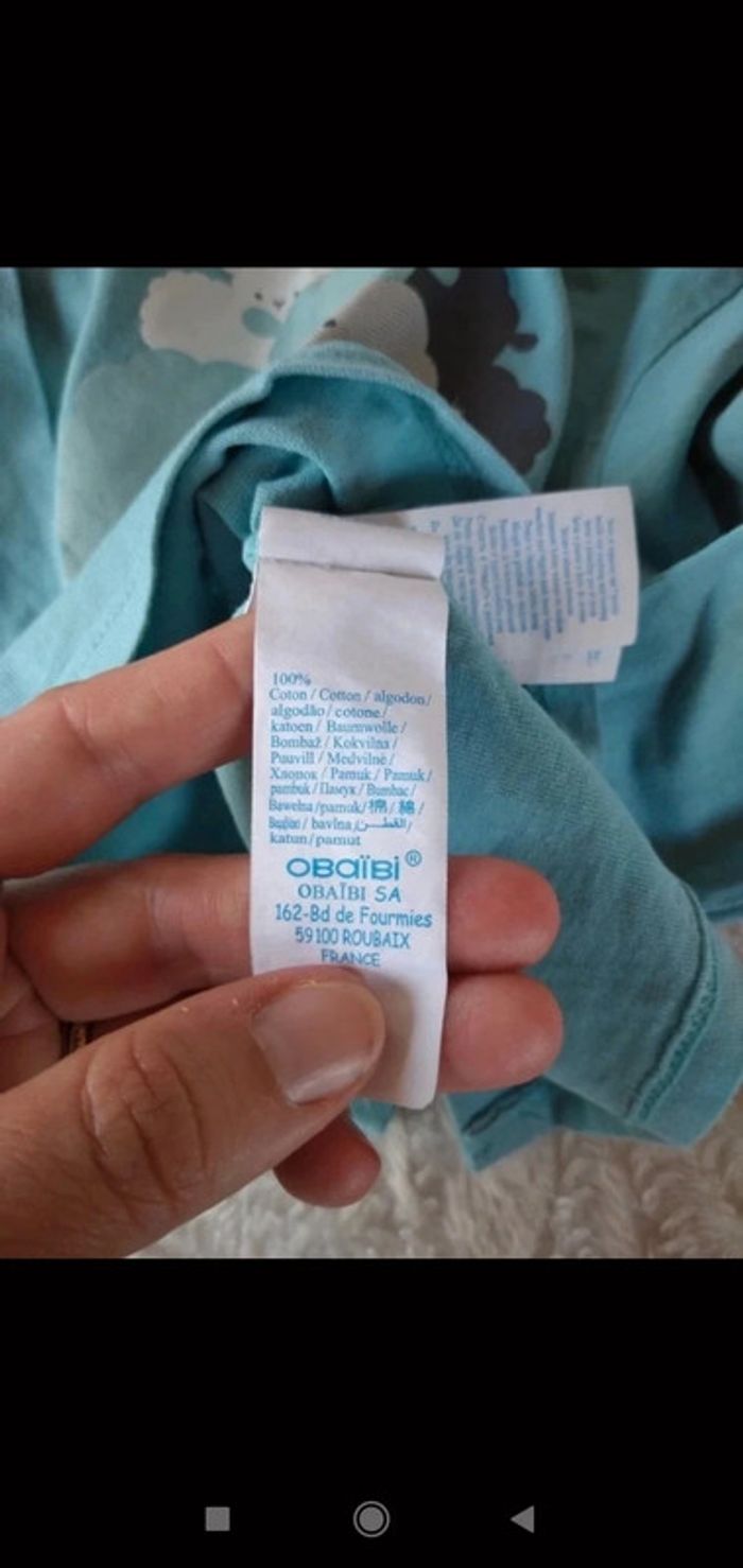 Ensemble (tee shirt manches longues+pantalon jeans) Garçon 6 mois Mouton Family Obaïbi - photo numéro 9