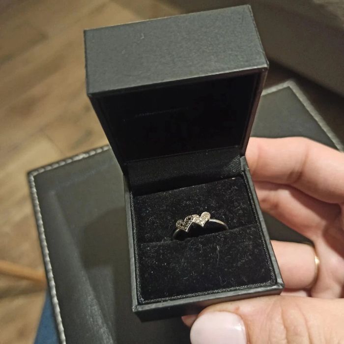 Bague or blanc et diamants T53