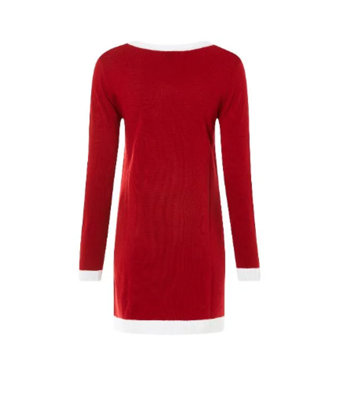Robe en maille femme motif de Noël – Pull dress festive – Col rond - photo numéro 2