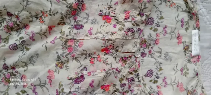 Blouse légère manches 3/4 motif fleurs esprit bohème beige femme 38 promod - photo numéro 13