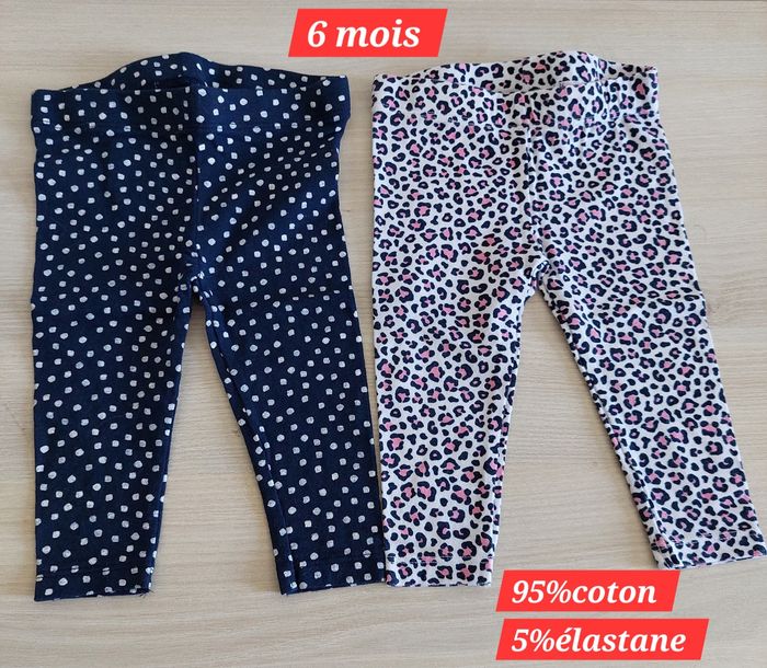 Lot de 5 leggins fille 6mois - photo numéro 3