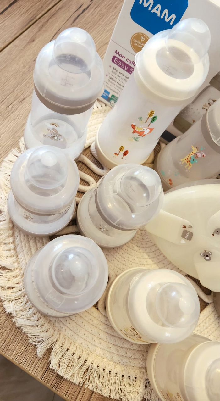 Gros lot de Biberons bébé Mam Gris Beige - photo numéro 2