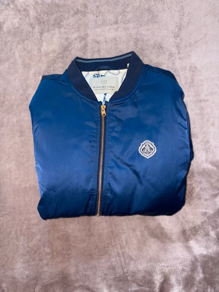 Blouson bleu Scotch & soda taille 16 ans garçon en très bon état - photo numéro 6