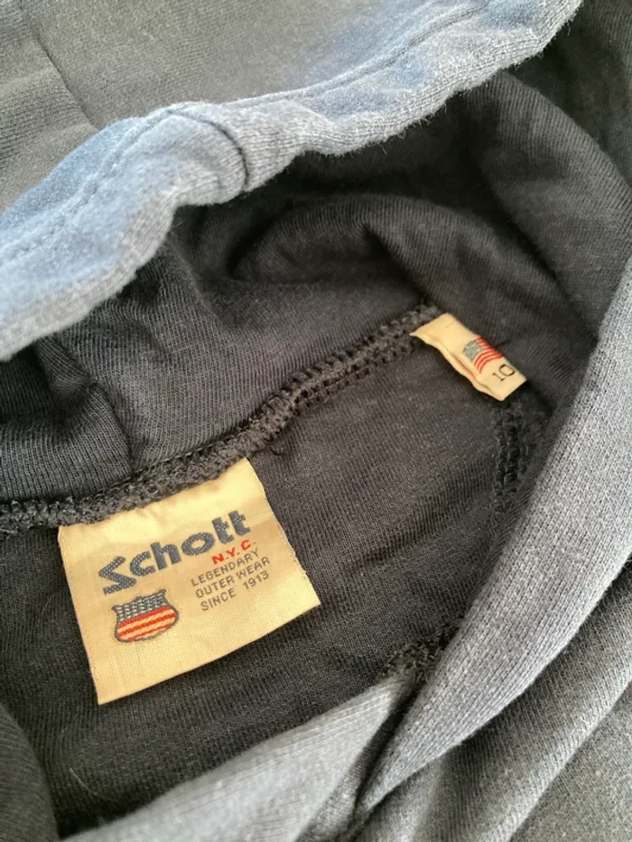 Sweat à capuche schott, bleu marine, taille 10 ans - photo numéro 4