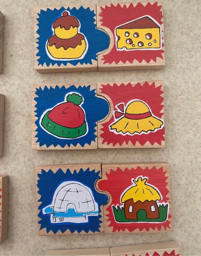 Puzzle en bois lés contraires et formes 24 pièces - photo numéro 6