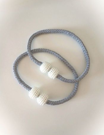 Embrasses à rideaux à boules perlées magnétiques, neuves