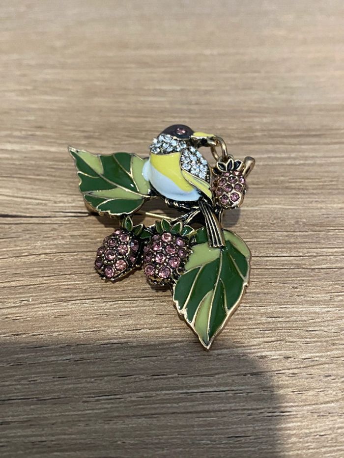 Broche oiseau sur branche rétro - photo numéro 2