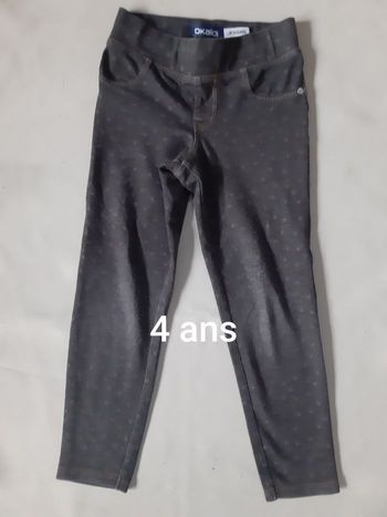 Jegging gris à pois fille - okaidi - 4 ans