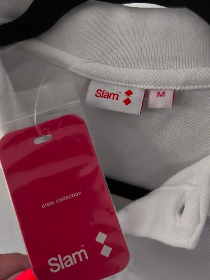 Polo blanc liseré marine neuf avec étiquette - photo numéro 6