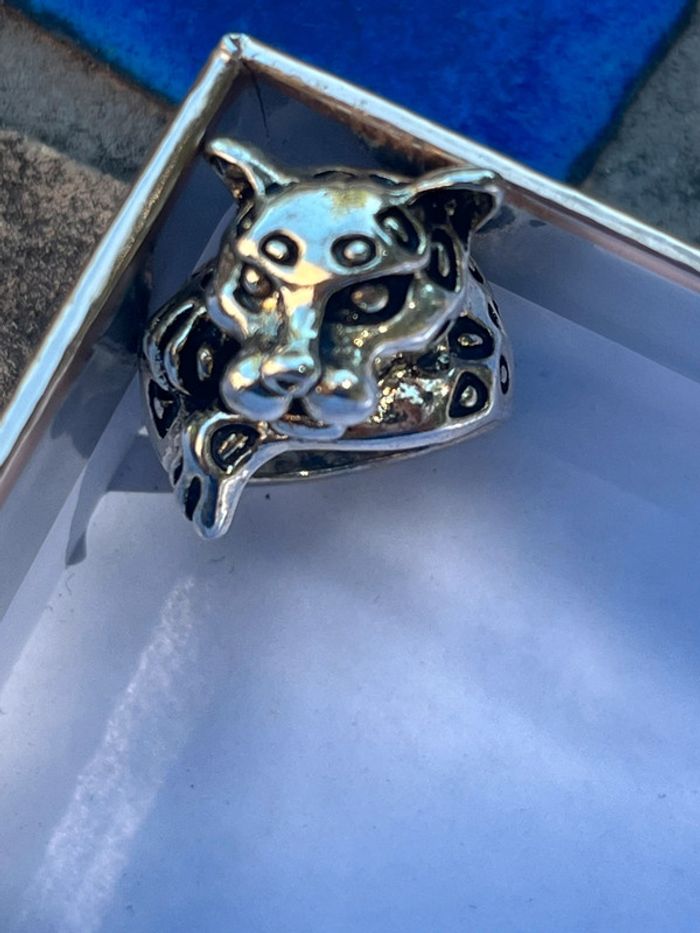 Bague mixte fantaisie tête de panthère neuve - photo numéro 2