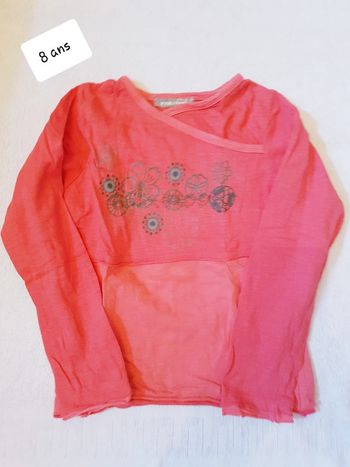 T-shirt vinyl fraise 8 ans