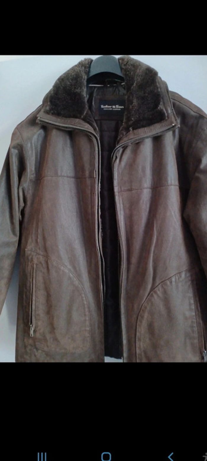 Très belle veste en croûte de cuir tailor & son taille L