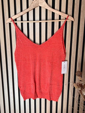 Débardeur en lurex corail