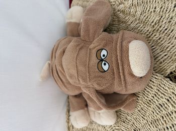Peluche doudou chien allongé DUPUIS Editions marron - vintage