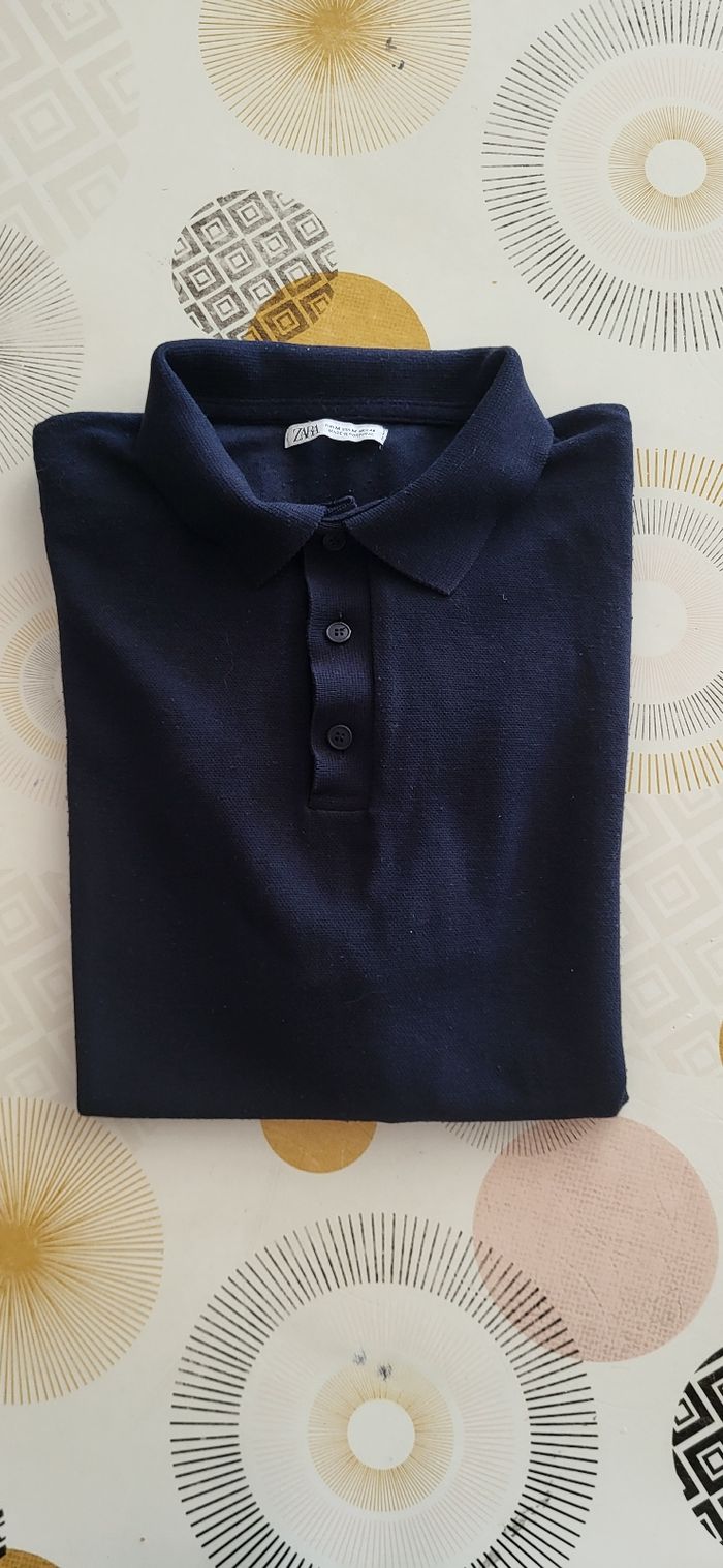 Zara Polo MC TEurM- Marine - En Maille- Regular Fit-  TBE - photo numéro 7