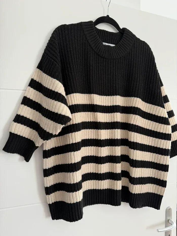 Pull rayé rayures Zara maille S vest sweat camisa blusa Maglia camicia sweater maglione suéter trui - photo numéro 6