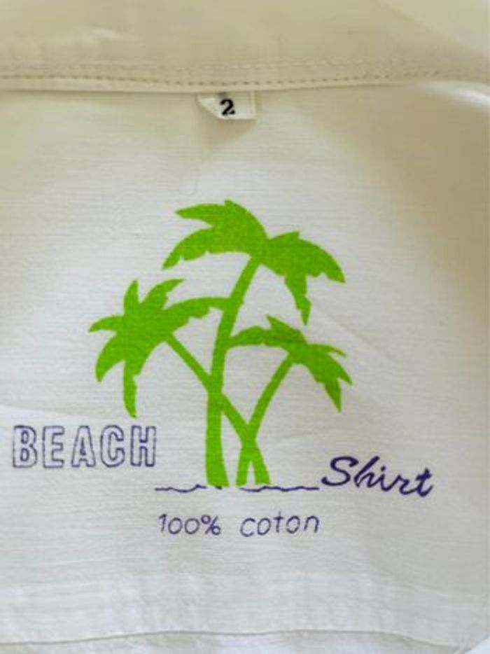 Chemise homme blanche Beach Taille 2 - photo numéro 7
