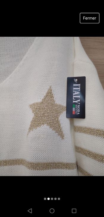 Pull étoile dorée.
