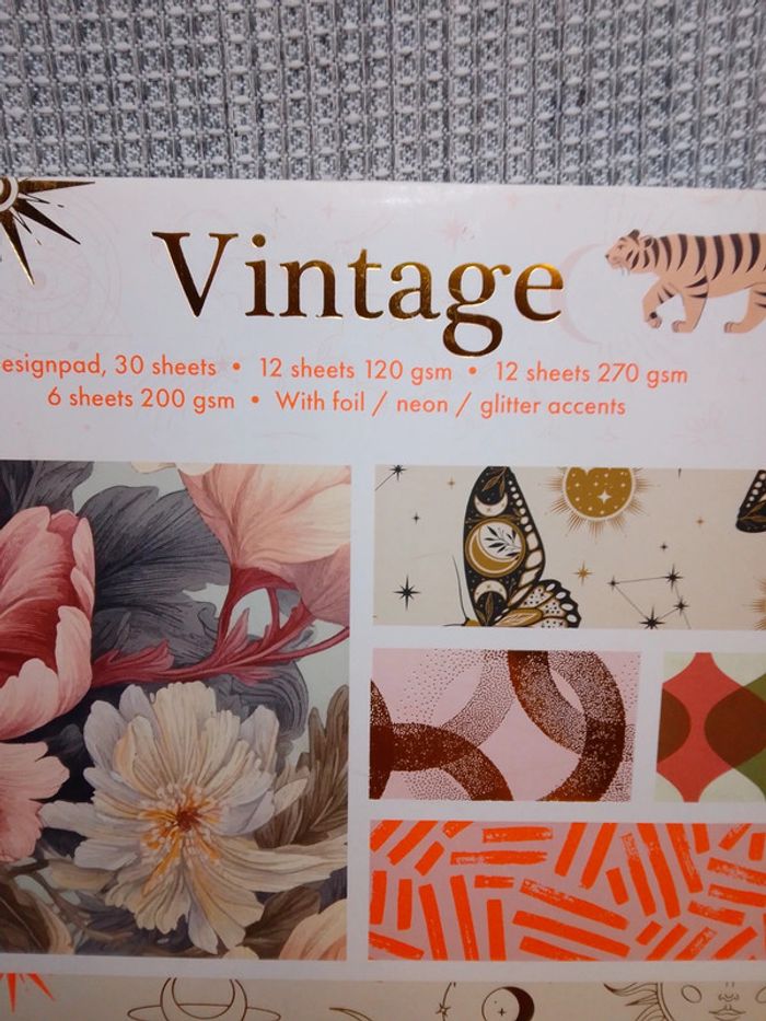 Bloc de papier création design "Vintage"/ Scrapbooking - photo numéro 2