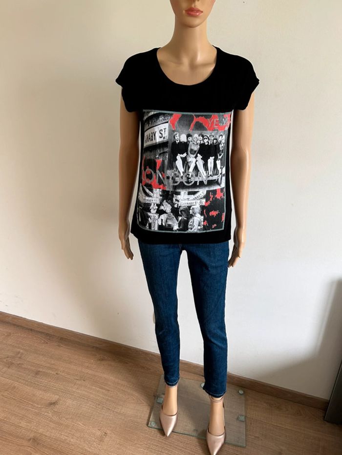 Teeshirt noir et imprimé Morgan taille XS TBE - photo numéro 3