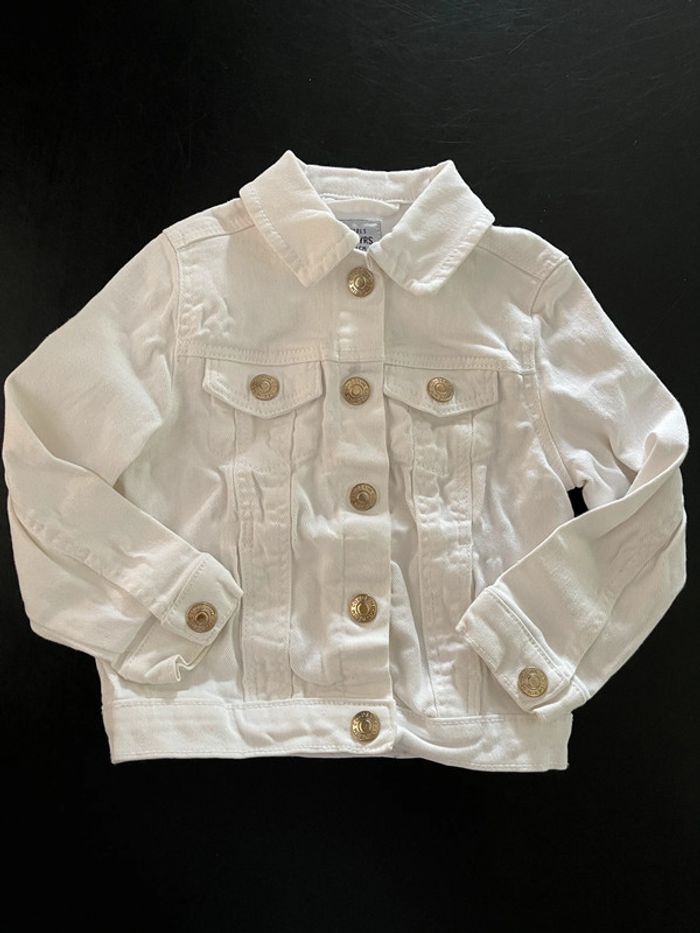 Veste en jean 2/3 ans blanche fille