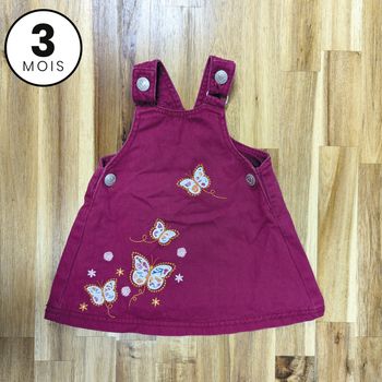 Robe salopette papillons - 3 mois