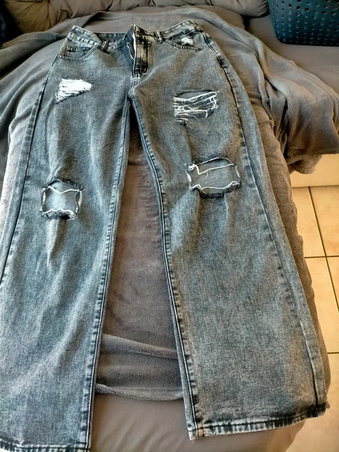 2 jeans larges femme L - photo numéro 5