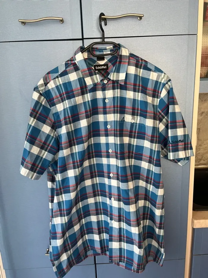 Chemise à carreaux Schoffel /XL/Bleu et blanc / Excellent état