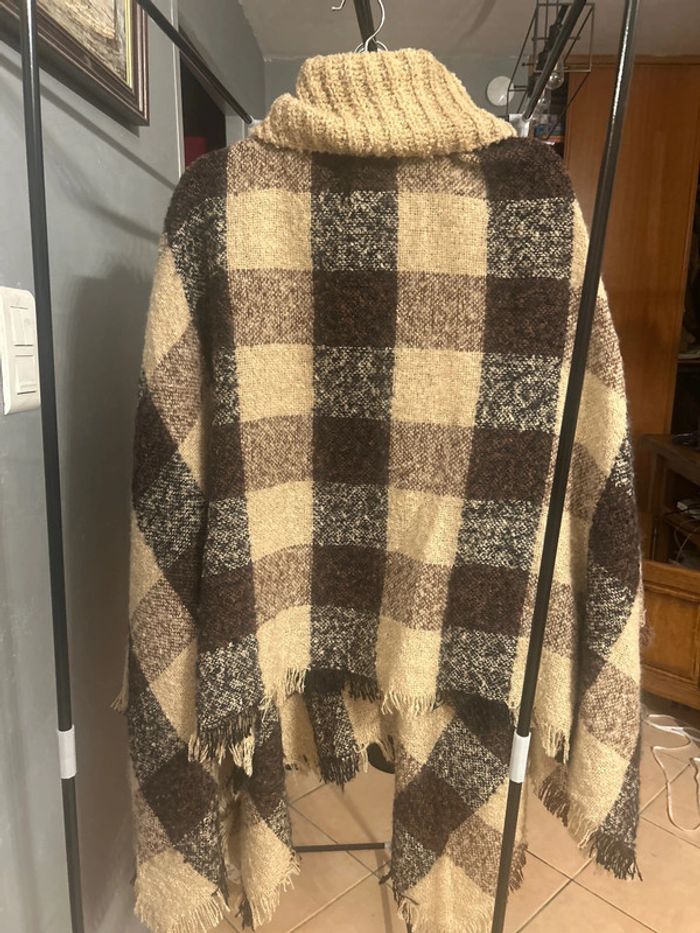 Poncho beige/marron