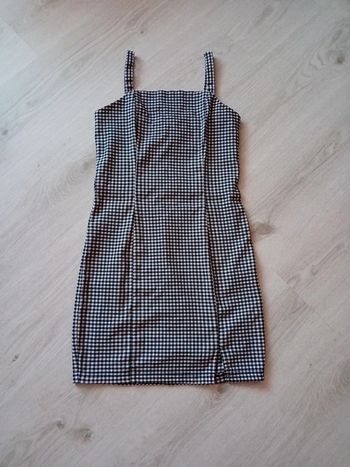 Robe à carreaux noir et blanc XS