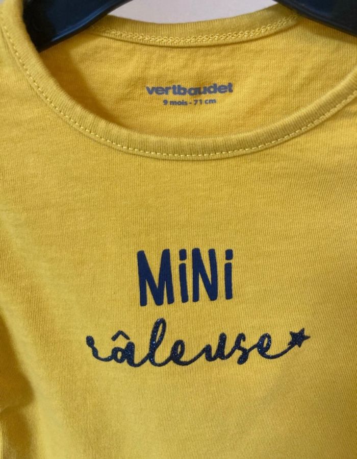 T-shirt fille jaune manches longues verbaudet - photo numéro 2