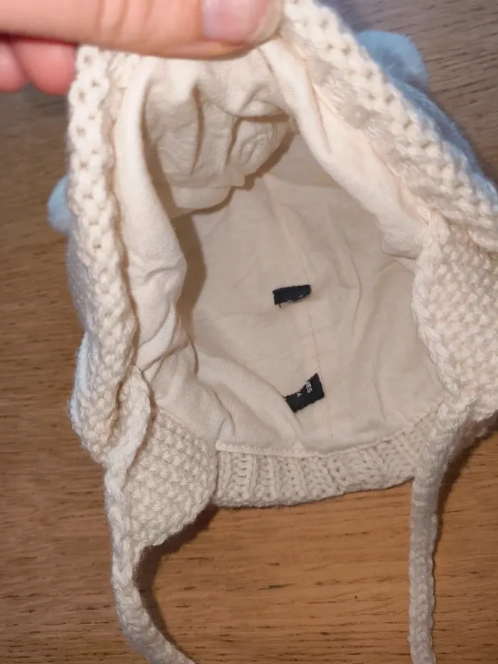 Bonnet fille blanc doux 9 mois 12 mois neuf sans étiquette - photo numéro 3